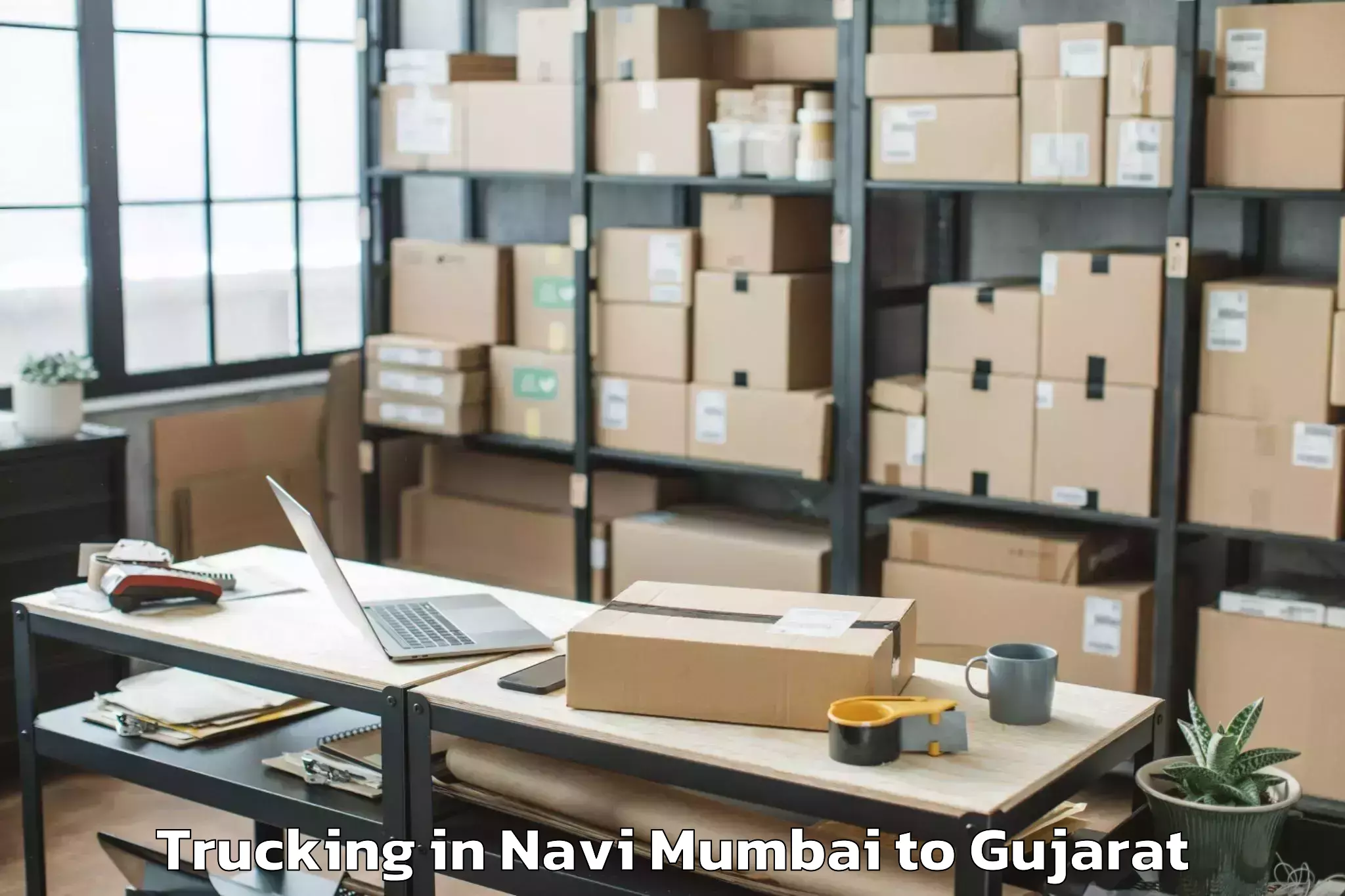 Top Navi Mumbai to Surat City Trucking Available